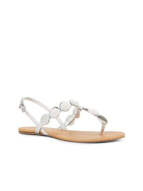 Schutz Acacia T Silver Disc T-Strap Sandals  Sz: 8